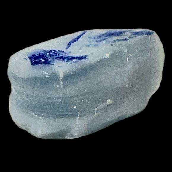Satin Blue Layered Art Glass Cullet Glowing Manganese Slag Glass #5GL41 - Picture 6 of 7